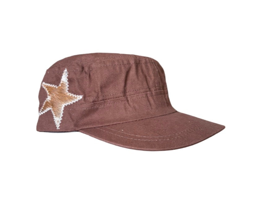 Brown Cadet/Light blue stitching