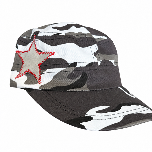 Camo Hat/Grey and Red Star