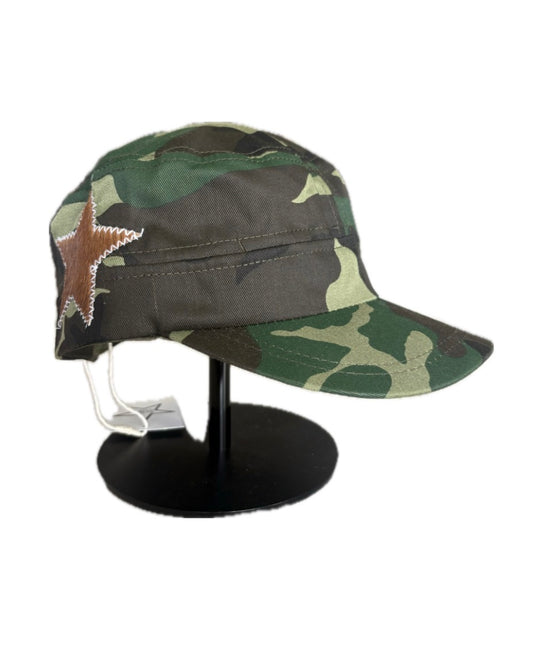 Green Camo Hat Brown Star