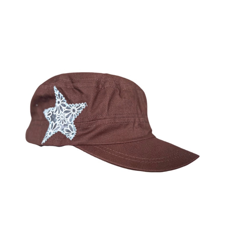 Brown Cadet/White stitching