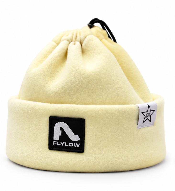 Light Yellow Flylow Hat Collapsible/Drawstring 2 in 1 (Hat turns into neck gaiter)