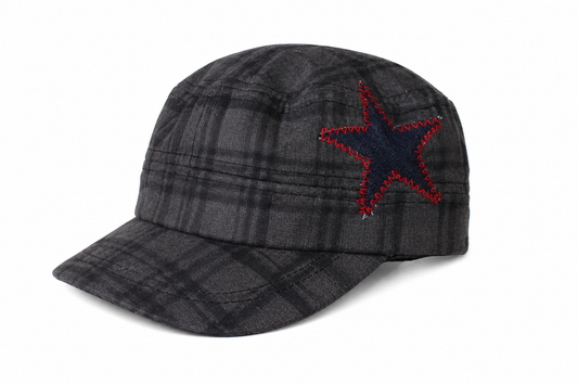 Black Plaid Hat/Jean Star