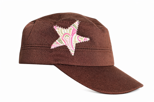Brown Cadet Hat/Colorful Star