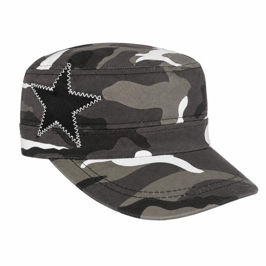 Camo hat/Black and white star